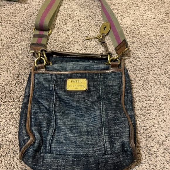 Fossil Bags Fossil Denim Crossbody Bag Midsized Poshmark